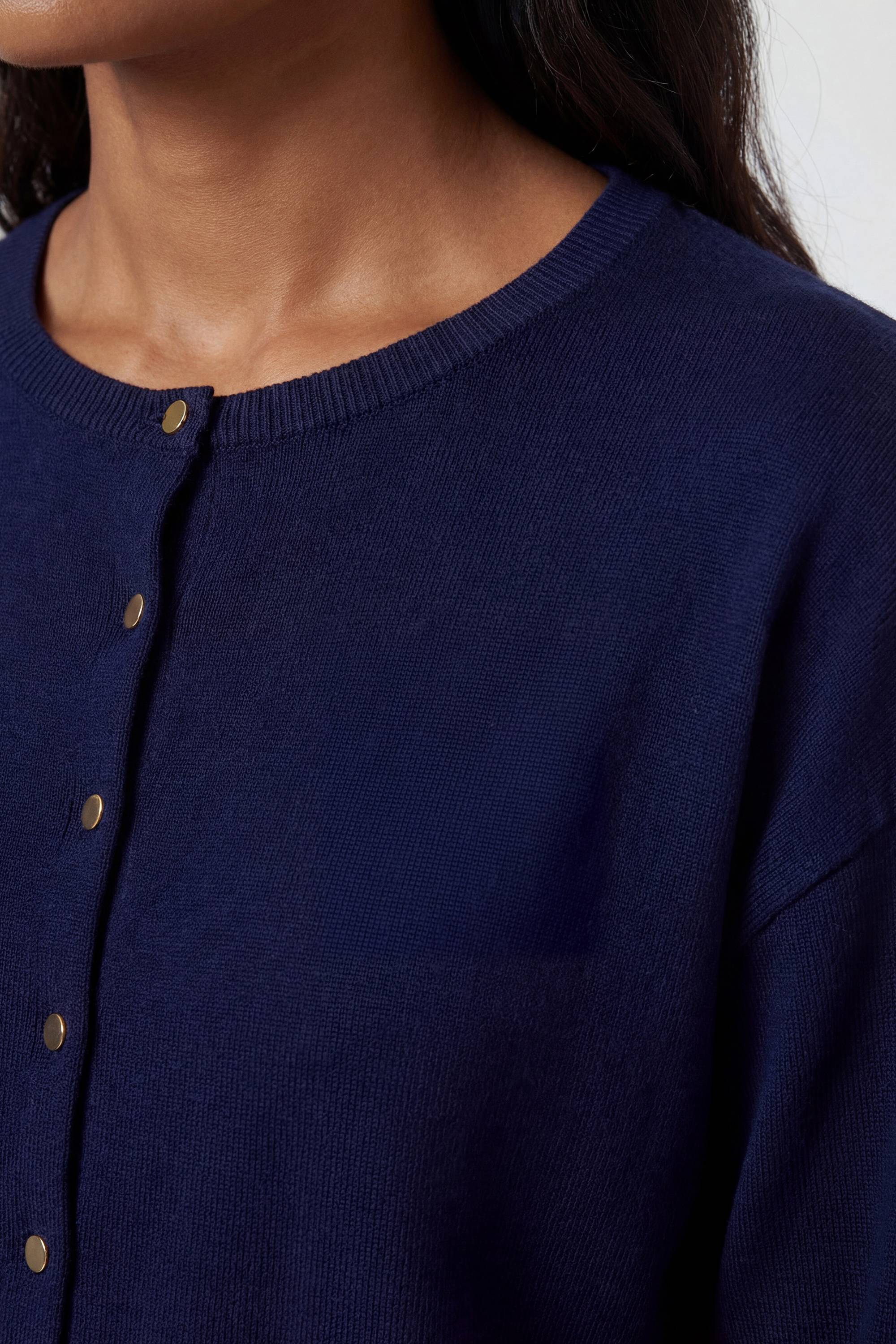 KarenMillen Cardigan En Maille Mélangée Viscose À Manches Ballon