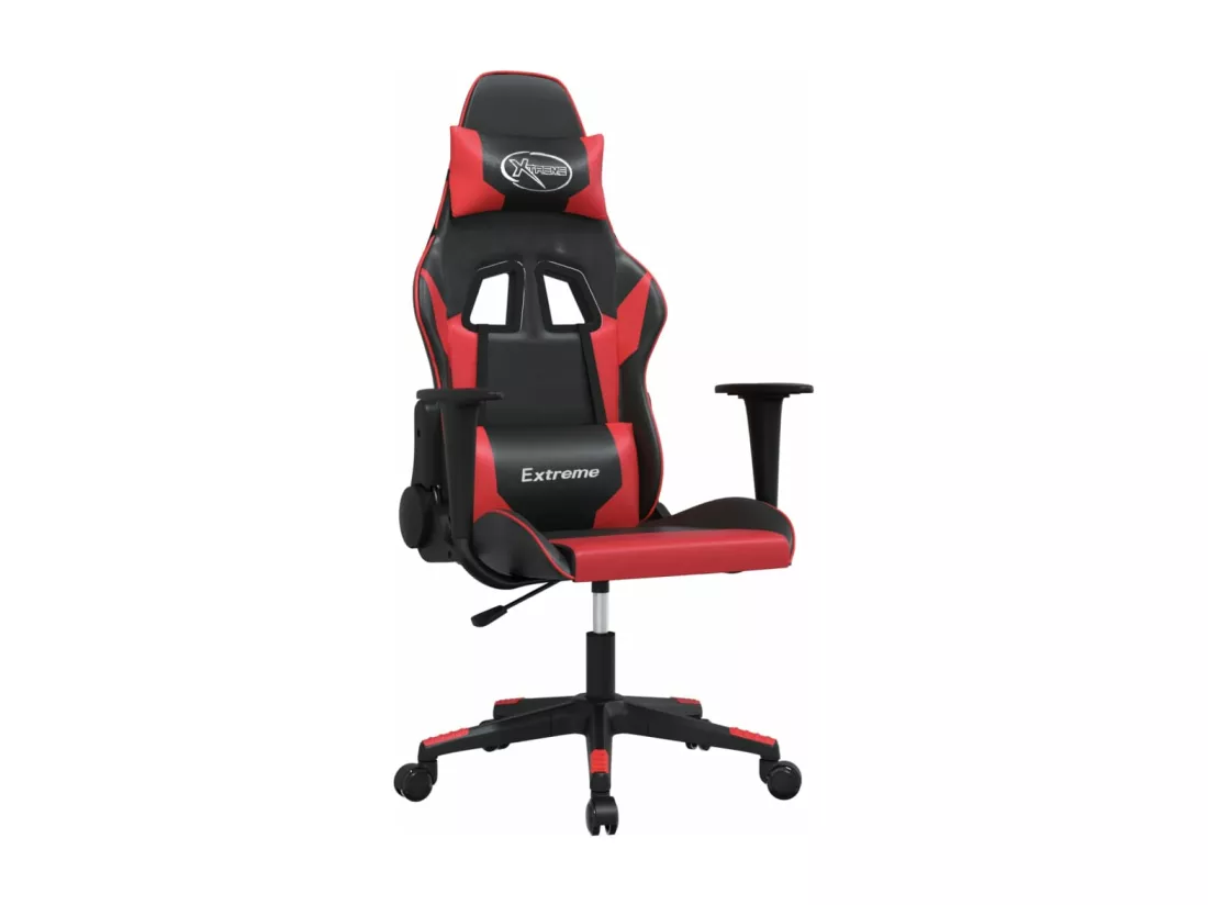 Chaise de jeu de massage Noir et rouge Similicuir