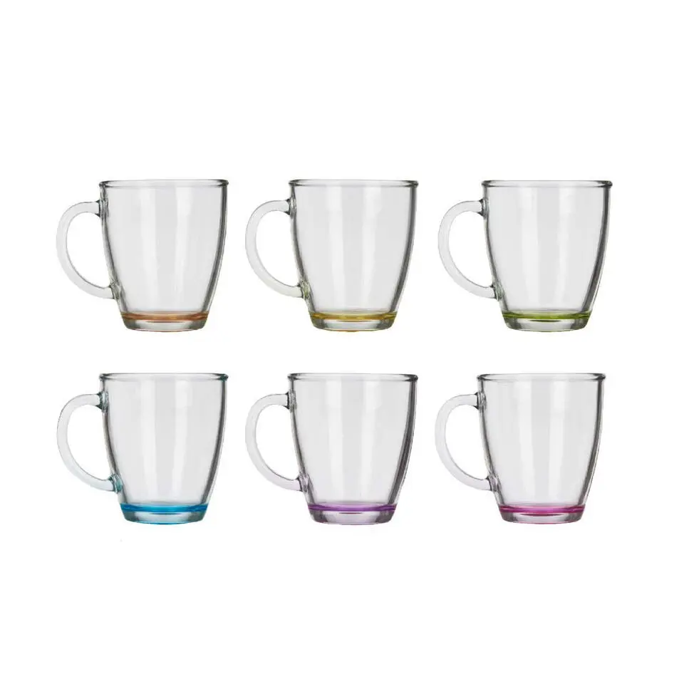 Vivalto Koffie/thee glazen - 6x stuks - glas - met tint - 310 ml