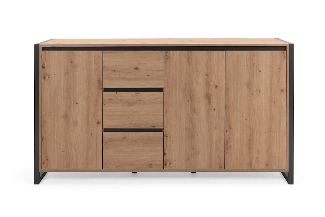 Sideboard DENVER 160 x 88 cm braun/ grau