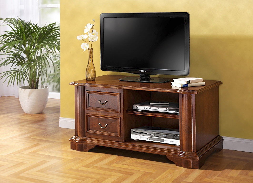 TV-Phono-Kommode mit echtem Wurzelholzfurnier