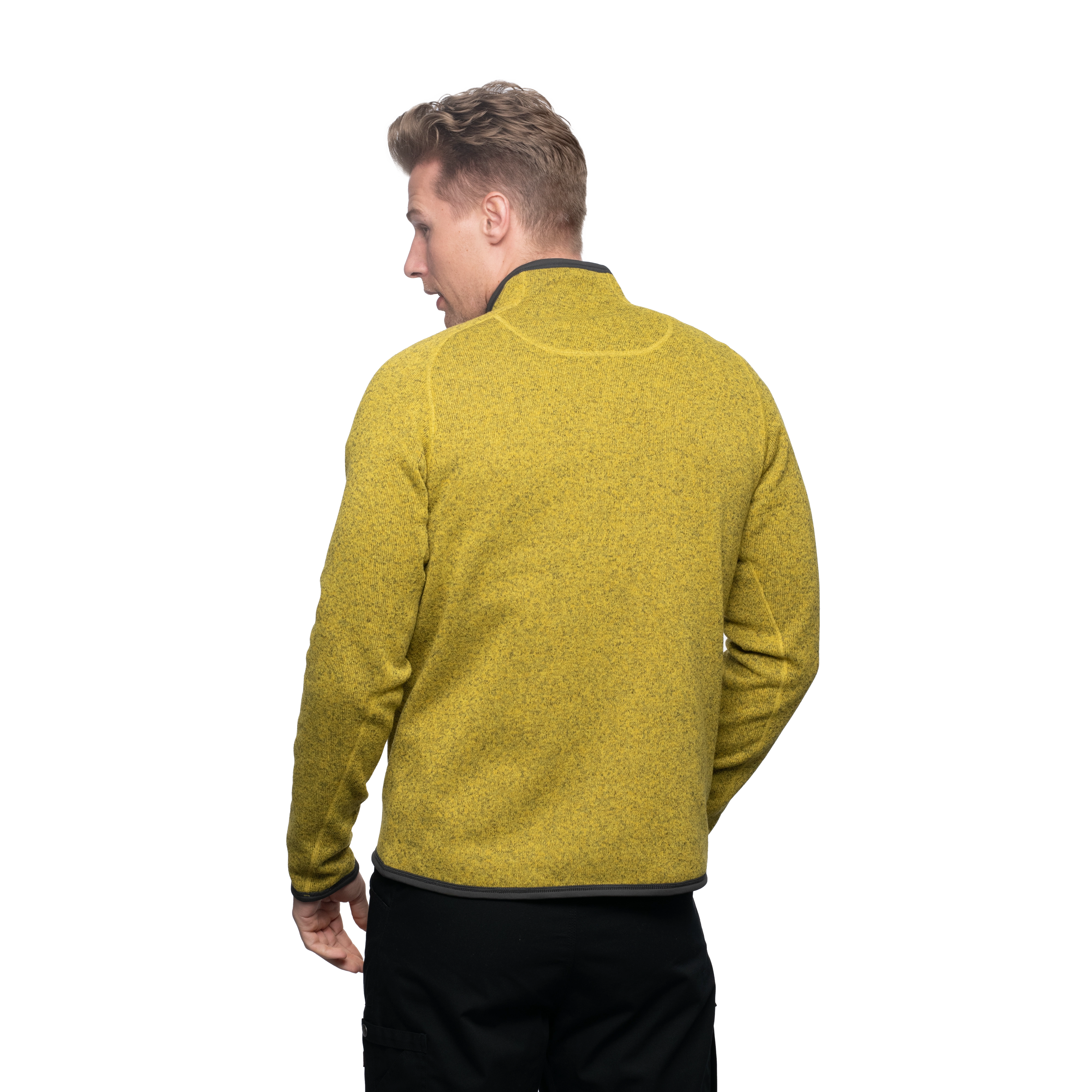 Kamphaug Knitted Half Zip Light Olive Green / Orion Blue