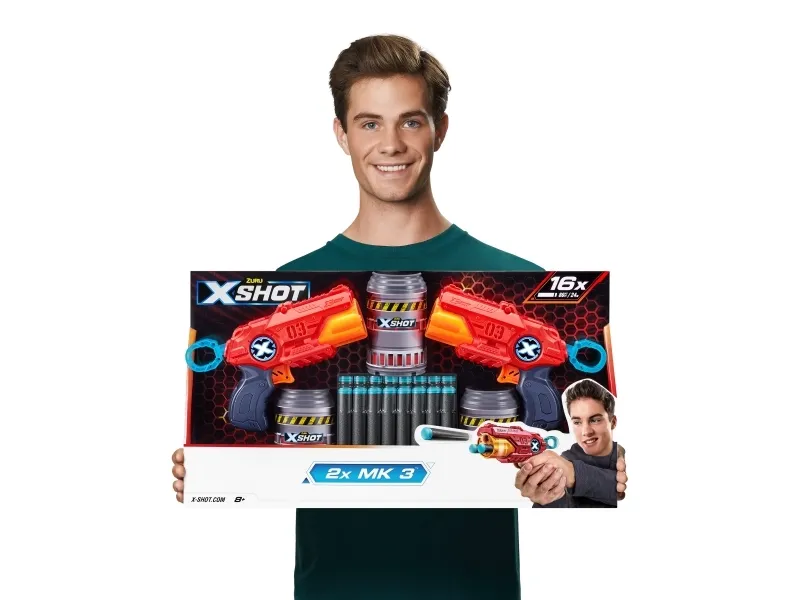 X-Shot Excel Double Micro Micro Foam Dart Blaster Combo Pack (8 pile 3 dåser)