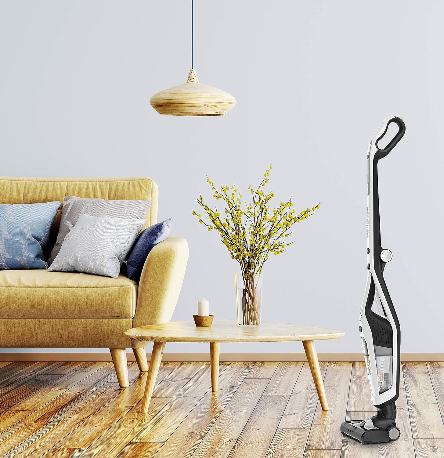 Rowenta RH6737 Dual Force 2-in-1 kabelloser Akku-Stabstaubsauger, integrierter Handstaubsauger, klappbarer Griff, sehr leicht – nur 2,5 kg, LED-Beleuchtung, Weiß