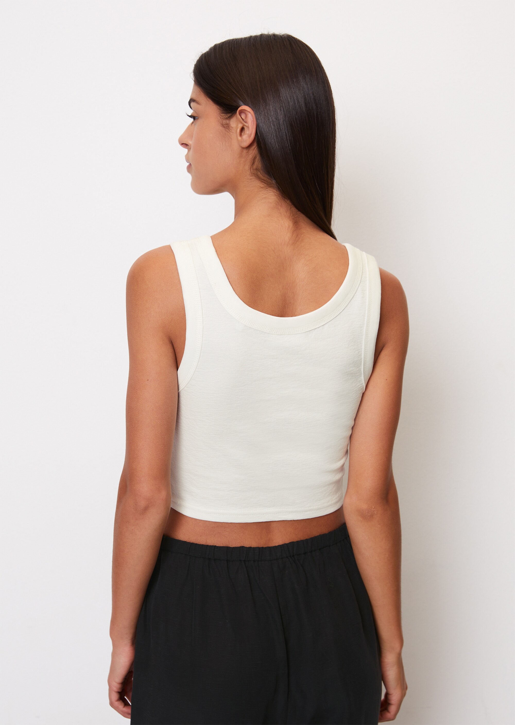 Crop Top slim aus strukturiertem Jersey