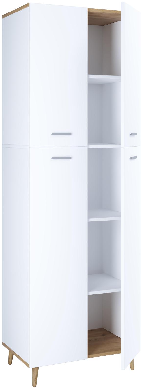 Hochschrank LANDOS - weiß-Honig-Eiche - 184 cm