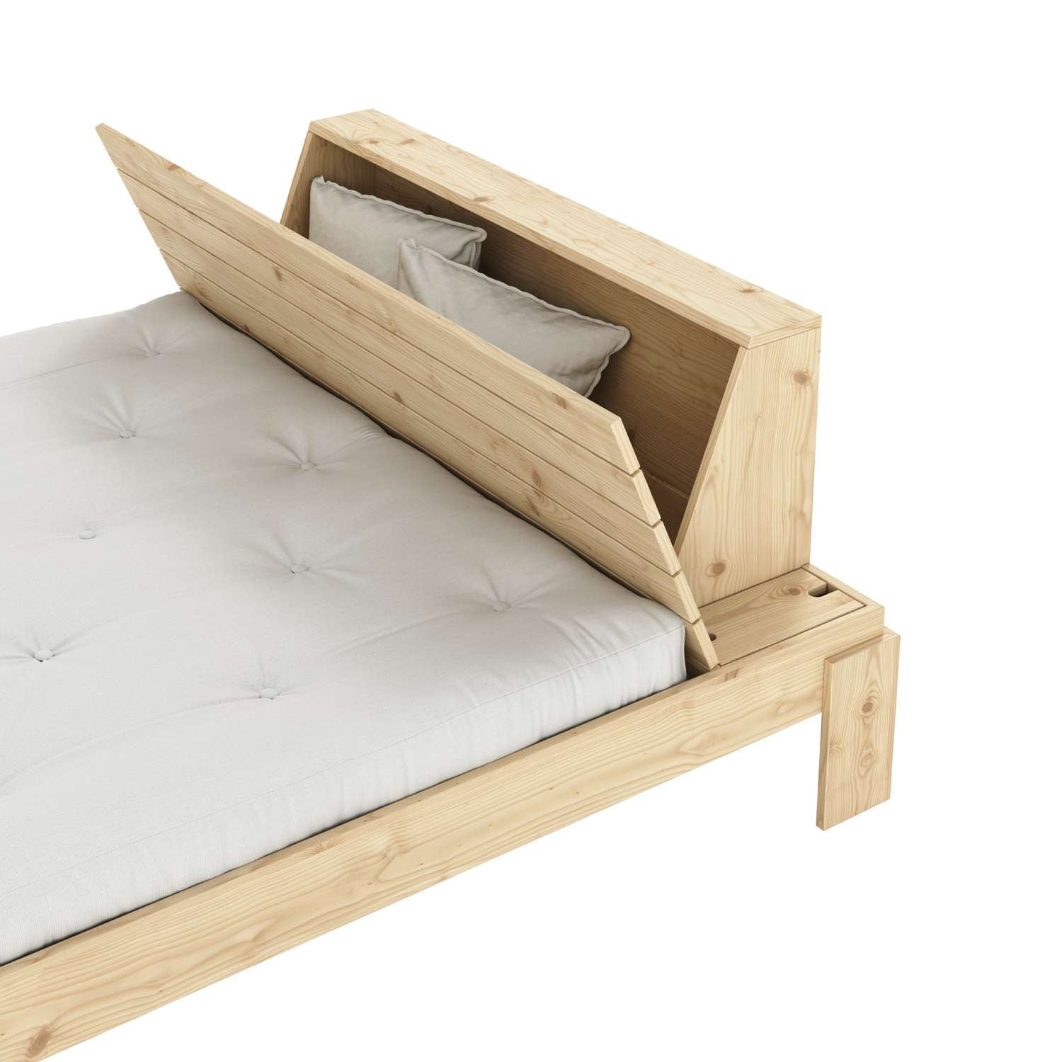 Karup Design Stauraumbett »Layers Bed Headboard, Bettgestell mit Stauraumkopfteil, mehrere Grössen« inkl. Lattenrost, excl. Matratze, FSC®-zertifiziertes Massivholz