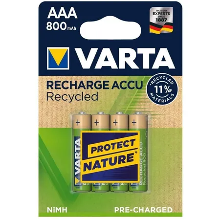 Varta Recharge Accu Recycled AAA Micro Ni-MH 800mAh, 4er Pack