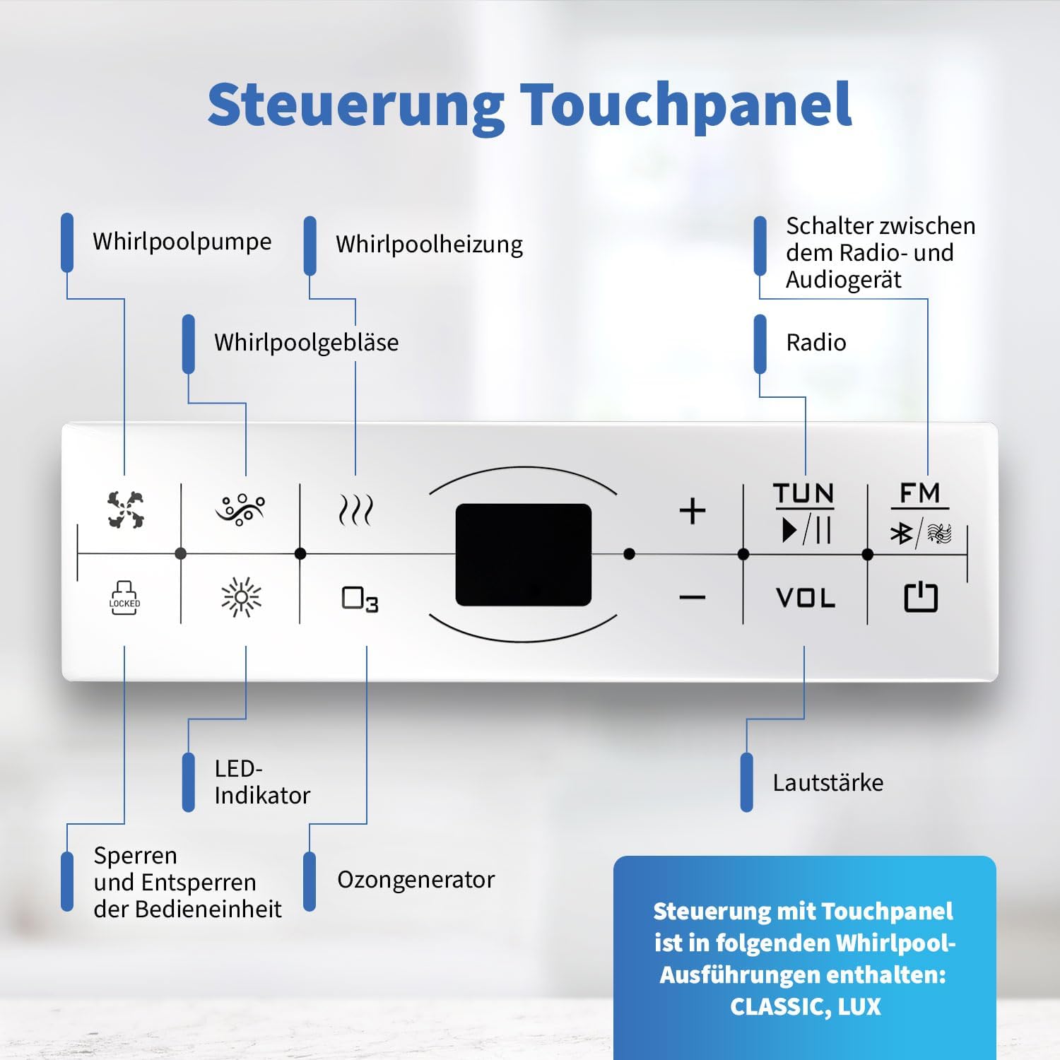 AQUADE Whirlpоol Badewanne 180x120 cm Acryl Badewanne Modell: Hamburg Badеwanne Komplettset Wellness Badеwanne 2 Personen - Wählen Sie Ihre perfekte Wanne/Whirlpоol: Basic, Classic, Air-Relax, Lux