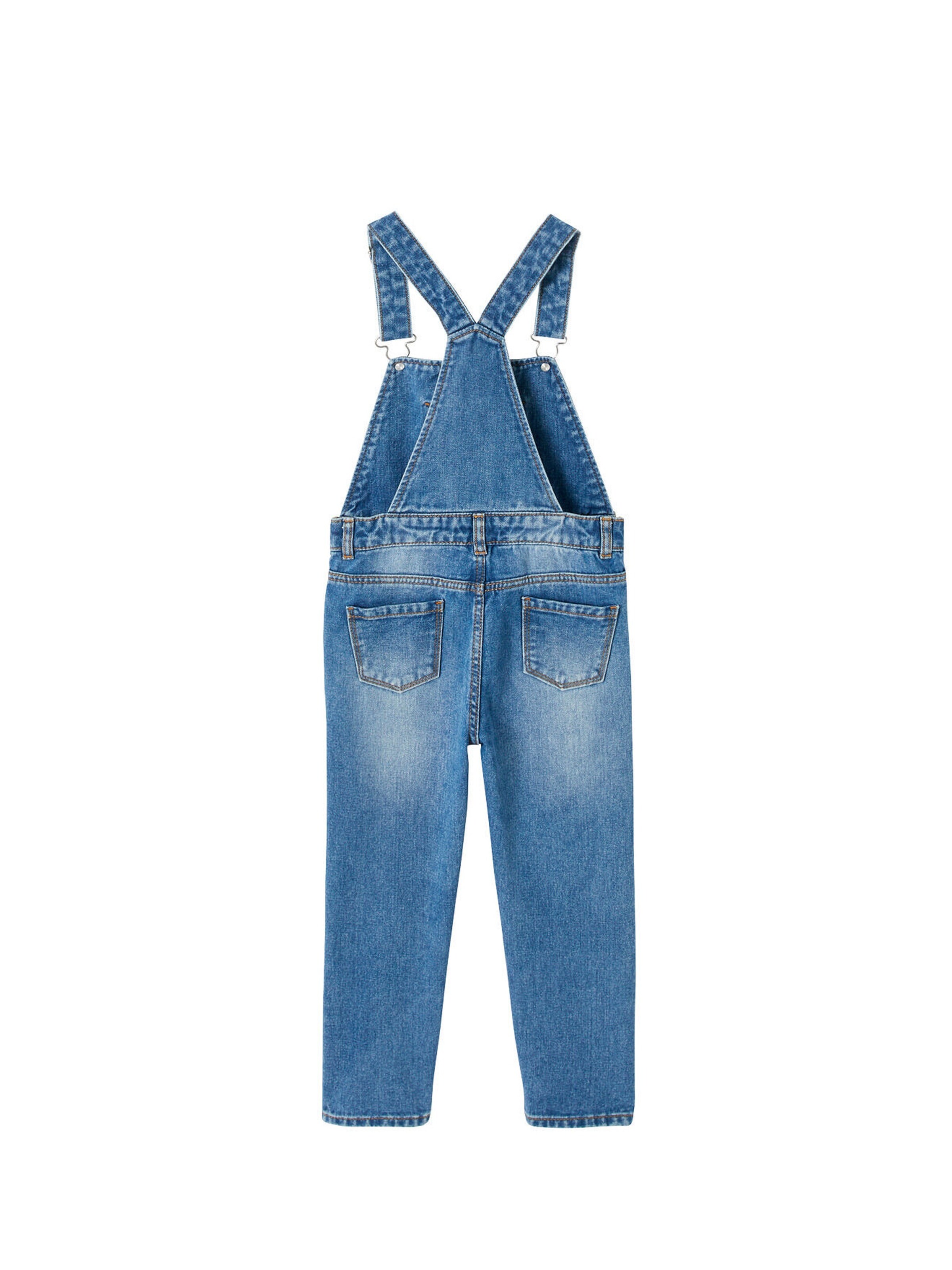 Vertbaudet Mädchen Latzjeans, Bundweite verstellbar blue stone