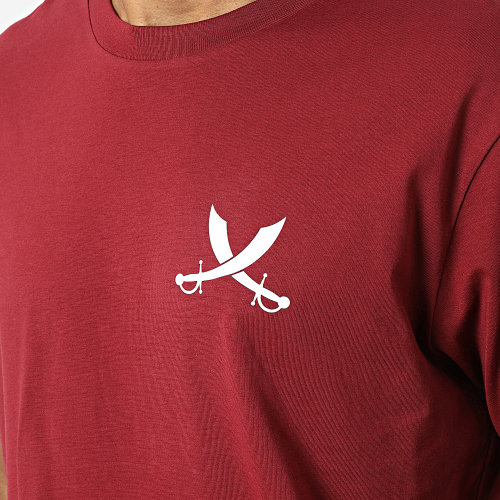 Tee Shirt Oversize Nation Bordeaux Blanc
