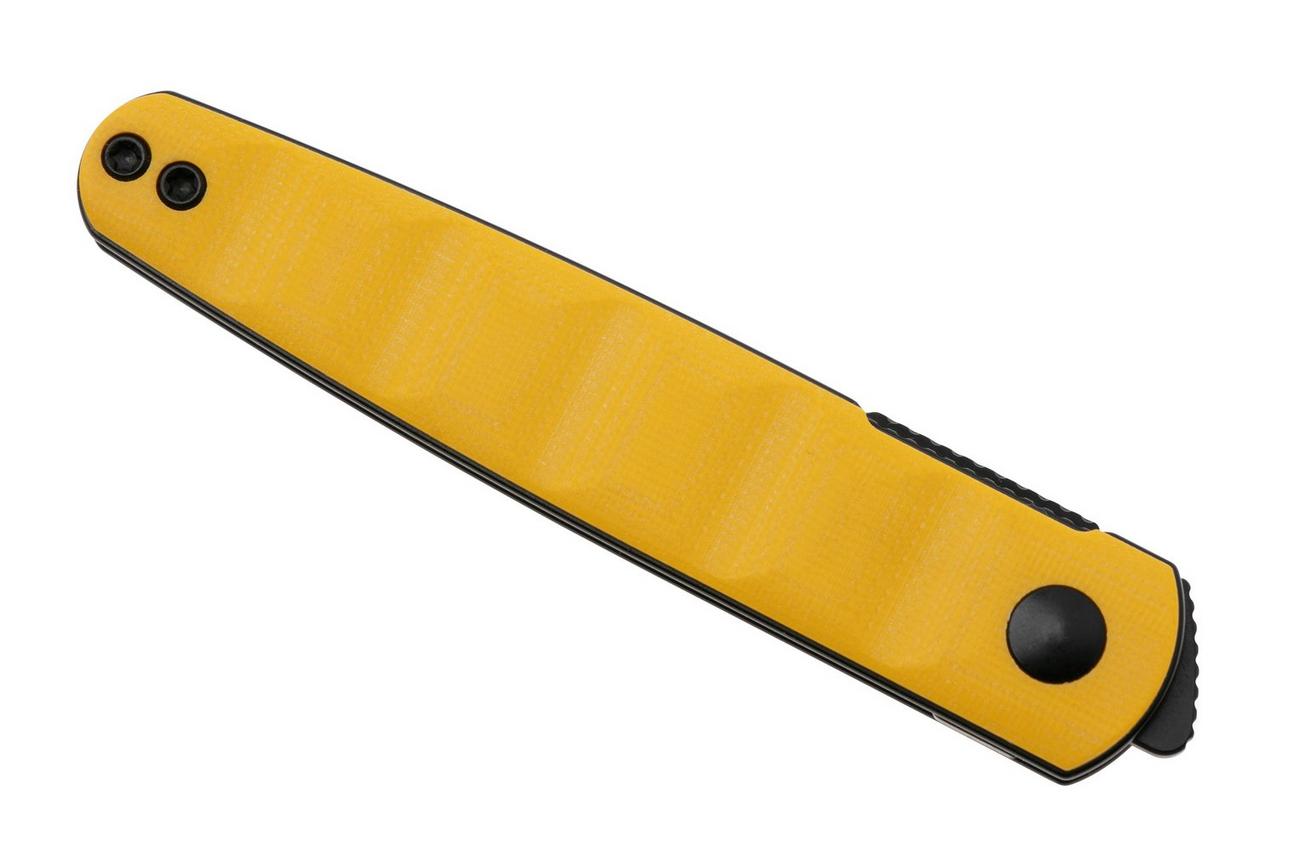 Kizer Bamboo V3722A3, Black Nitro-V, Yellow G10 zakmes, Maksim Epifantsev design