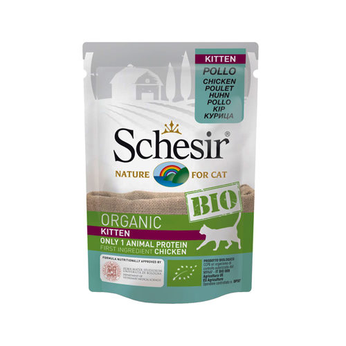 Schesir Kat Biologisch Kitten - Kip - Maaltijdzakjes