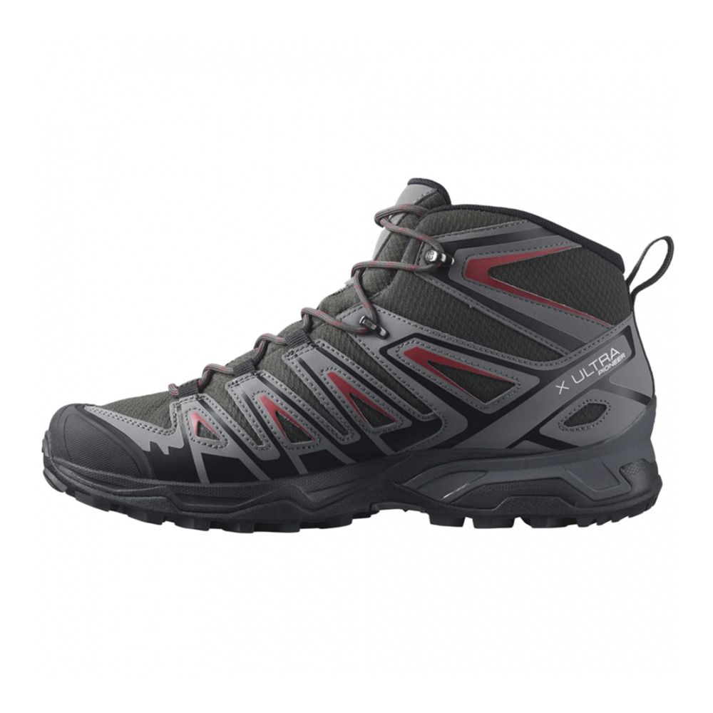 Salomon X ULTRA PIONEER GTX - Chaussures randonné Homme peat/quiet shade/biking red