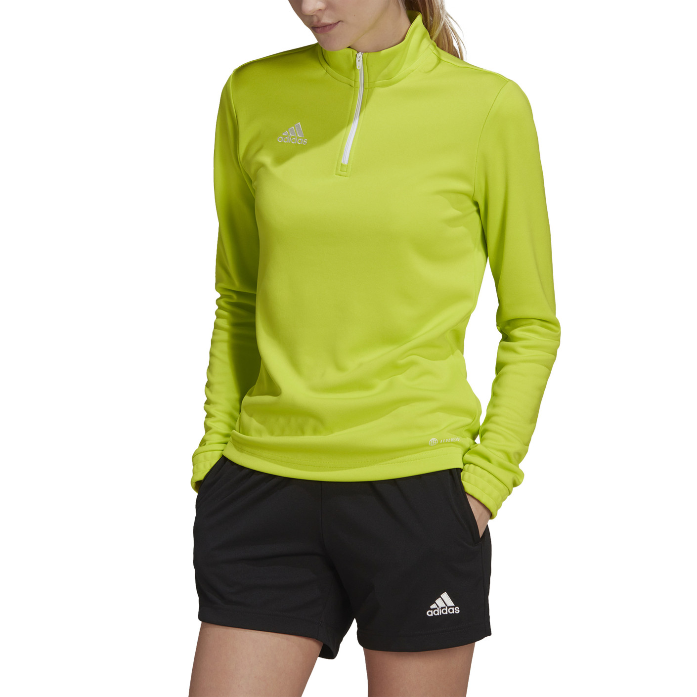 Adidas Entrada 22 Trainingstrui 1/4-Zip Dames Lichtgroen Wit
