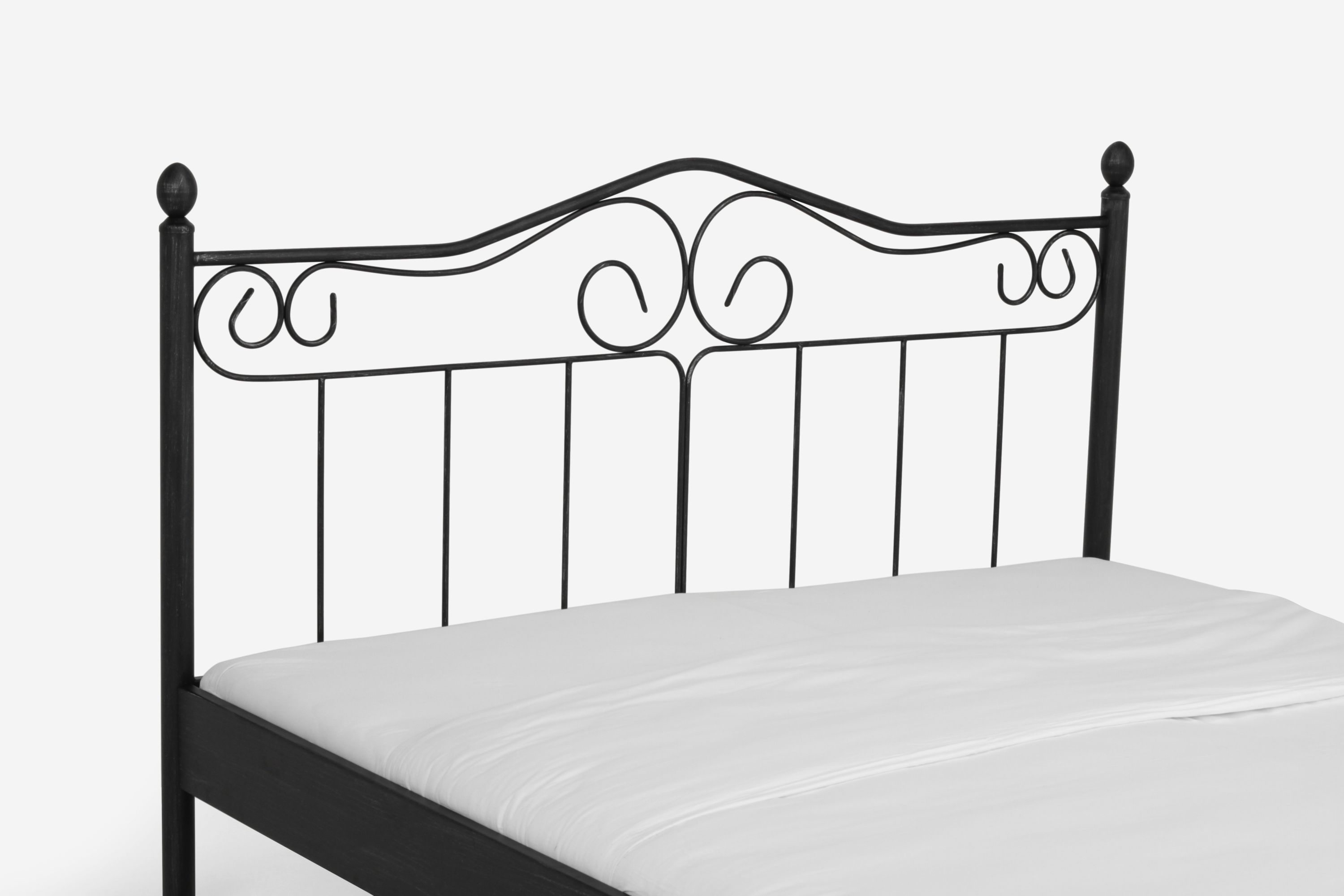 Metallbett Mercury 140 x 220 cm Metall Schwarz silber gewischt