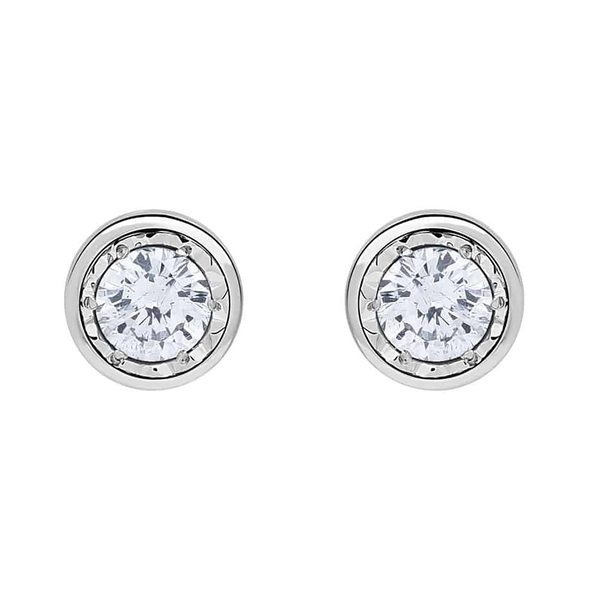 Boucles d'oreilles puces diamant or blanc 18 carats0.20 ct