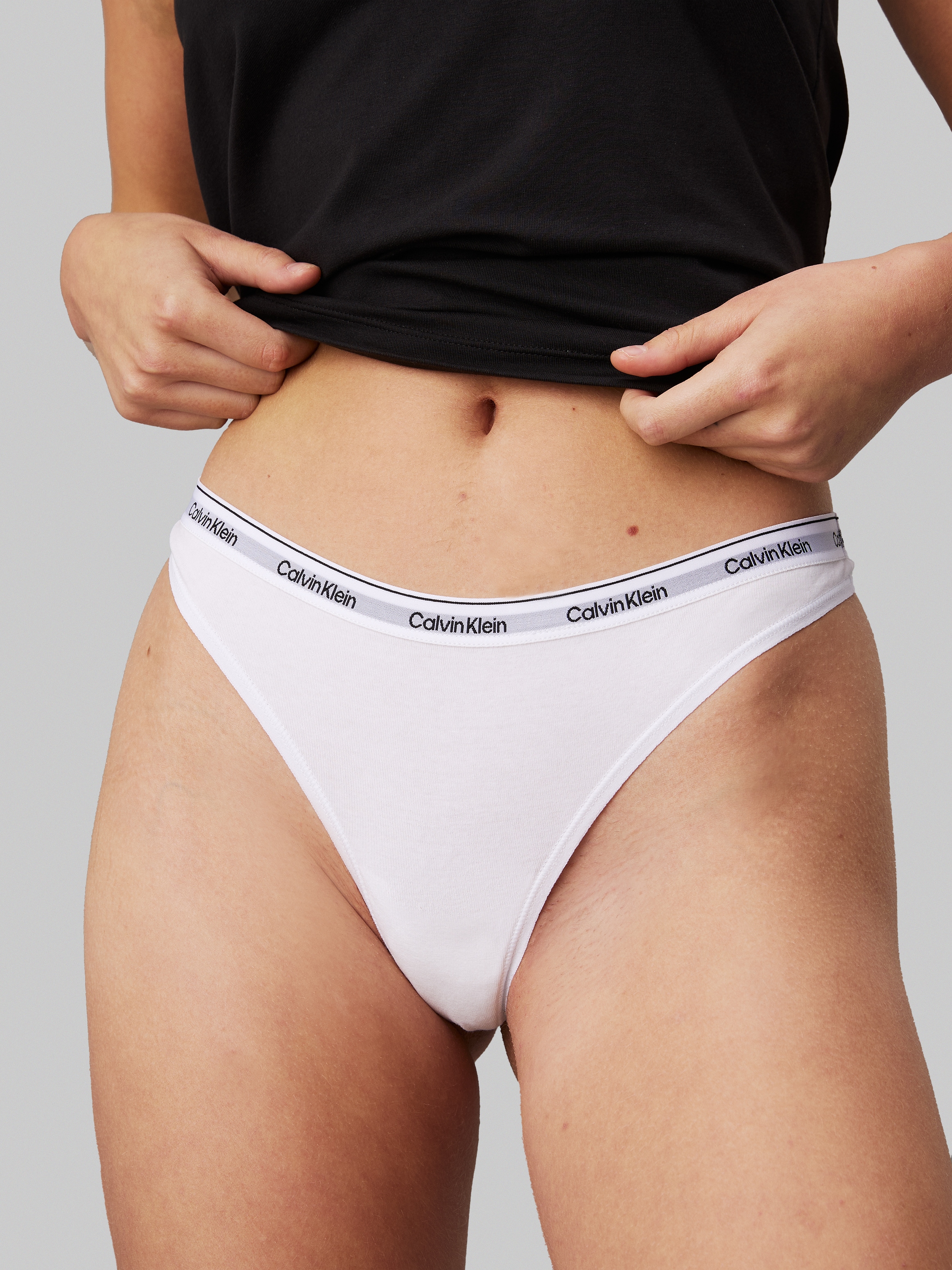 Calvin Klein Underwear Tanga »3 PACK THONG (LOW-RISE)«, 3 Stk. String low waist mit Logobund