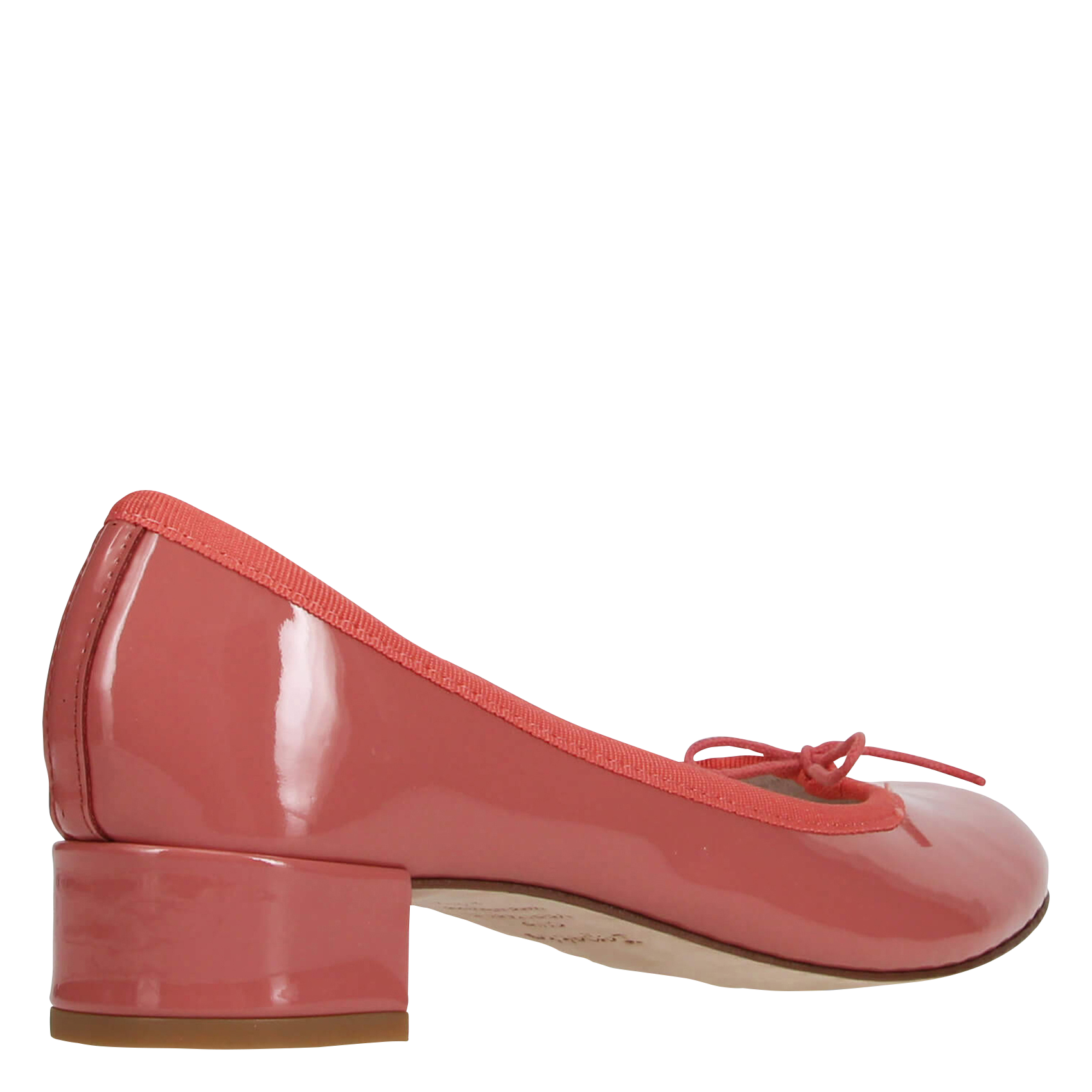 CAMILLE - Ballerines à talons en cuir vernis | Rose
