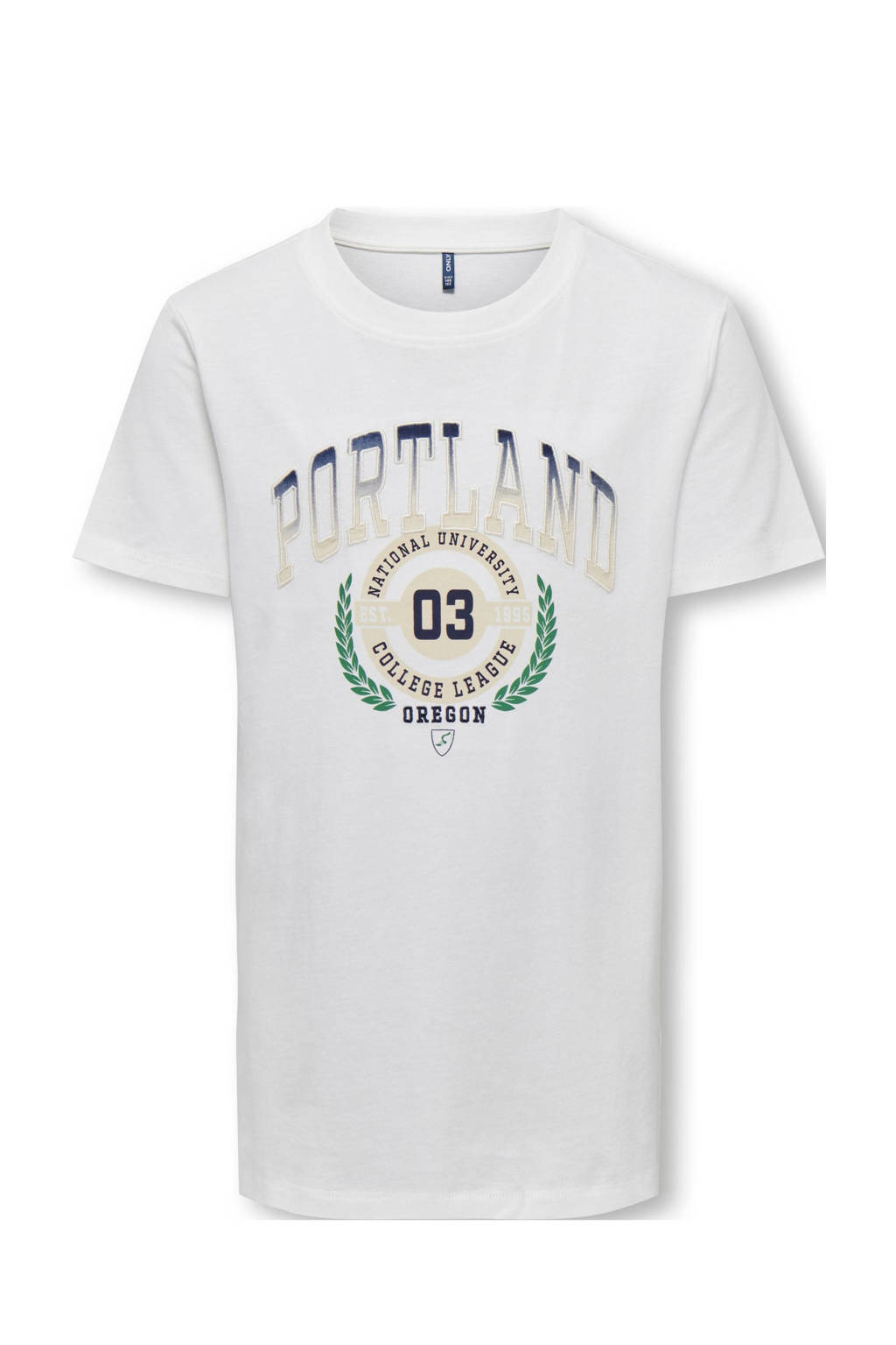 ONLY T-shirt KOBNIKKI met printopdruk wit