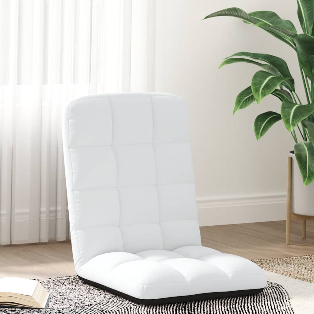 vidaXL Opvouwbare vloerstoel wit 71x51x62 cm stof