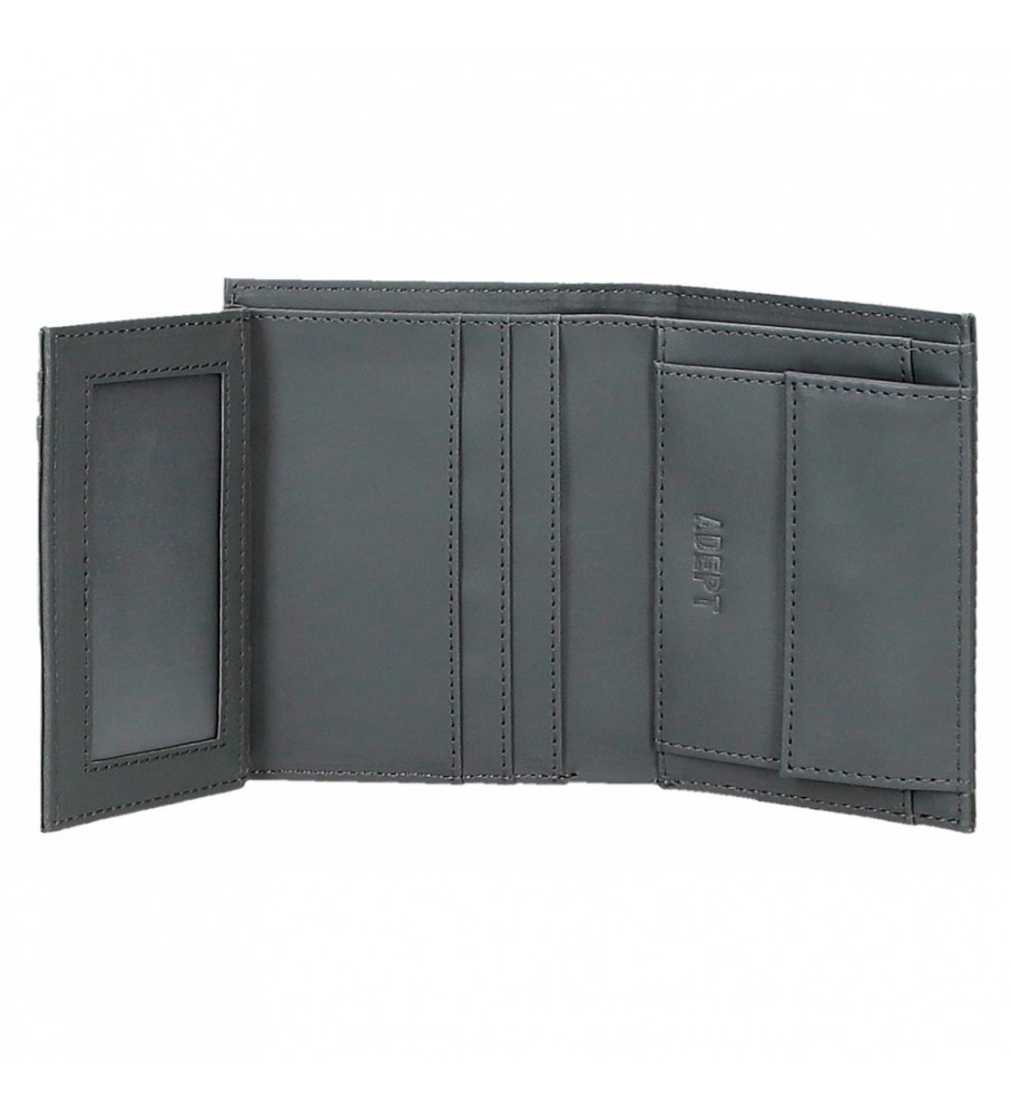 Carteira vertical Joumma Bags Adept Mark com porta-moedas, cinza