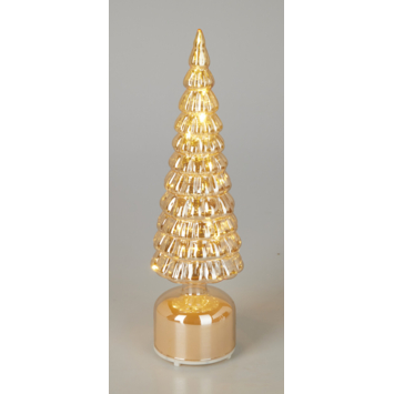 Kerstdecoratie figuur boom met warm wit LED verlichting op batterij 36 cm