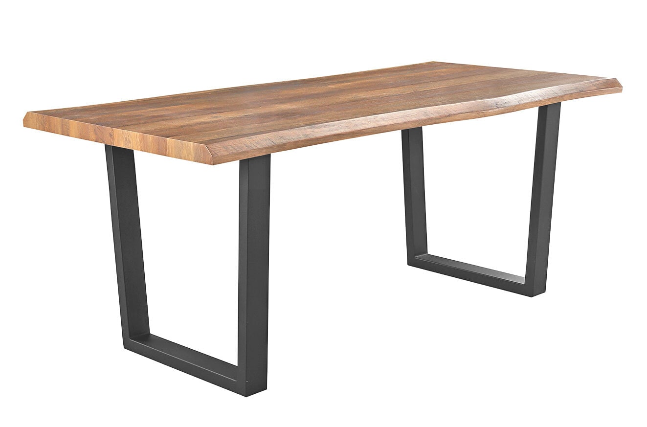 Tisch Margot Akazie-Optik dunkel Baumkantenoptik 180x76x90 cm