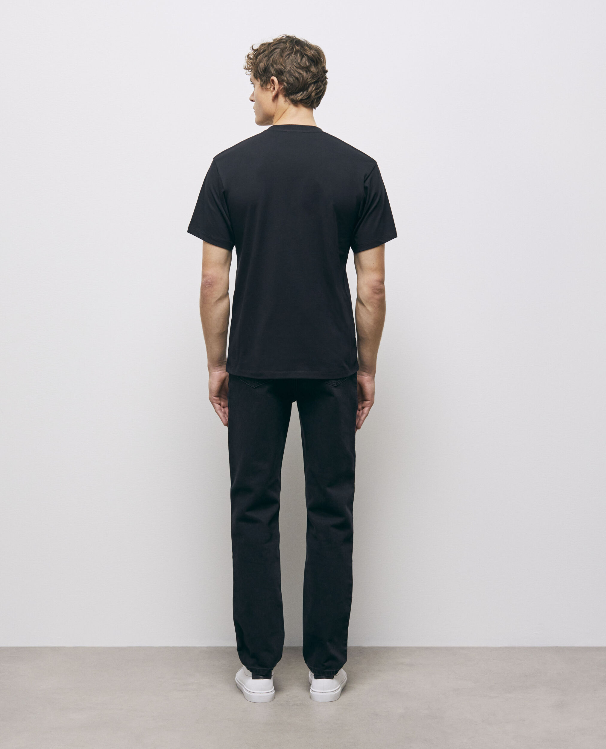 T-shirt noir coton imprimé