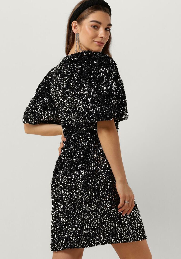 CO\\'COUTURE zwarte co'couture mini jurk serenacc sequin dress