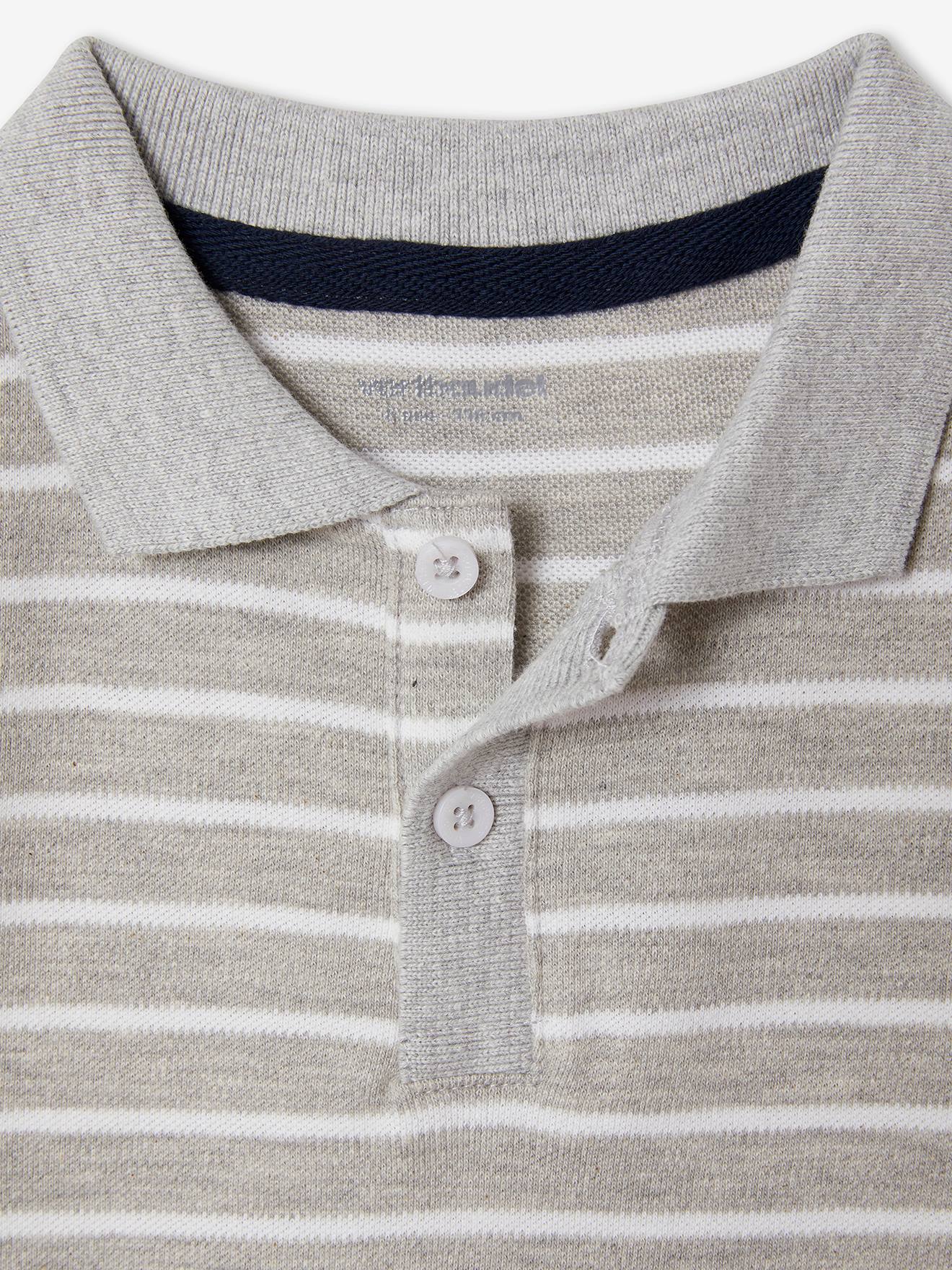 Conjunto de 2 camisas polo de malha aberta para meninos, azul escuro, bicolor/multicoloridas