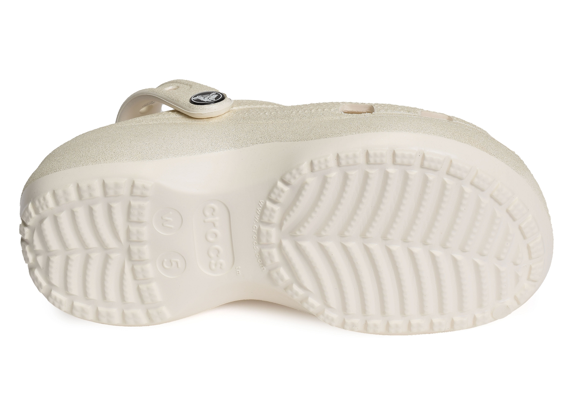 Classic platform glitter clog blanc