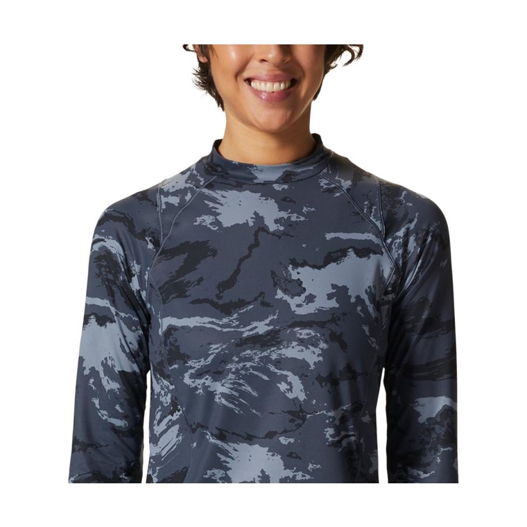 Mountain Hardwear Crater Lake LS Crop Shirt Women Blue Slate Crag