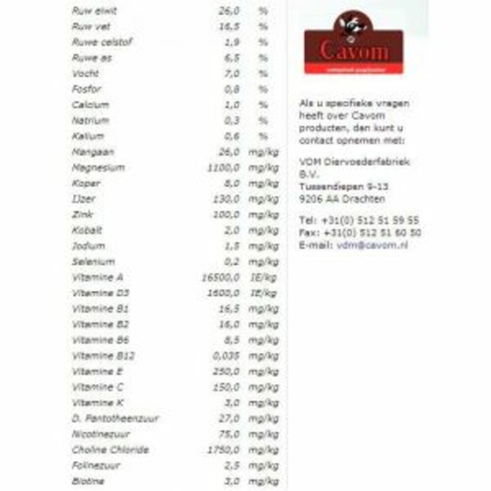 Cavom Compleet Hondenvoer Droog Pup - Junior5 kg