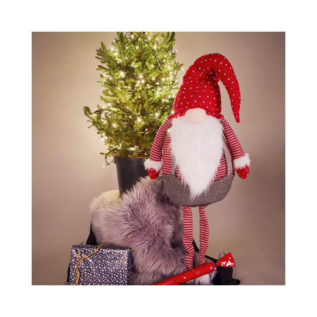 dameco Deko Wichtel Santa stehend, 40x23x142cm