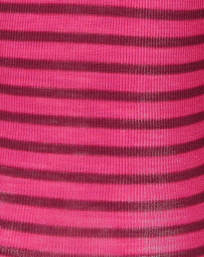 Langarmshirt STRIPES mit Seide in himbeere/orchidee
