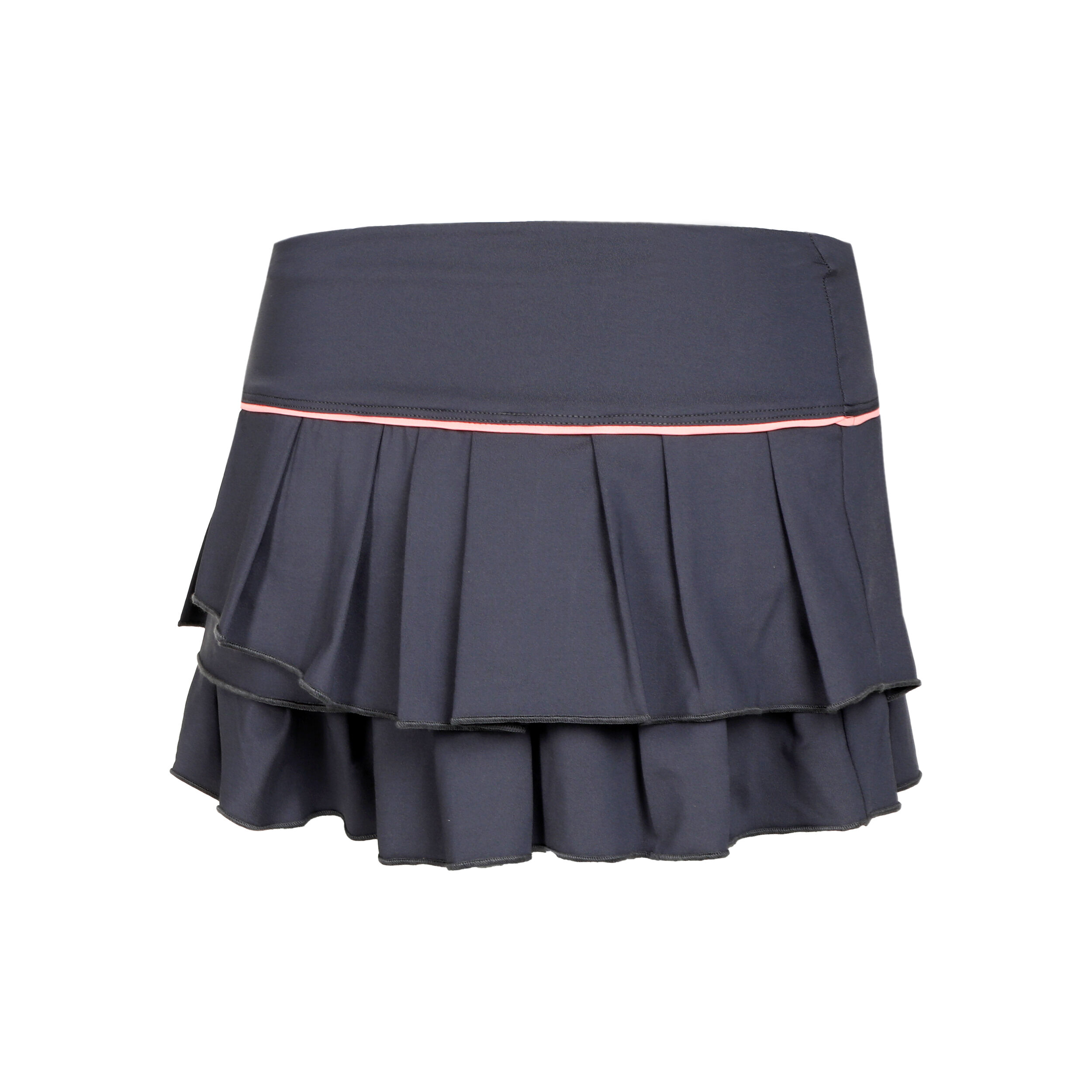 Lucky in Love Pleat Tier With Piping Jupe Femmes - Gris Foncé, Abricot