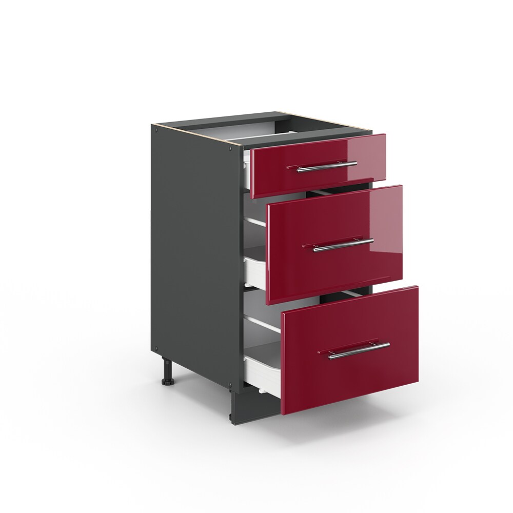 VICCO Schubunterschrank 50 cm Bordeaux Hochglanz Küchenschrank Hängeschrank Küchenzeile Fame-Line