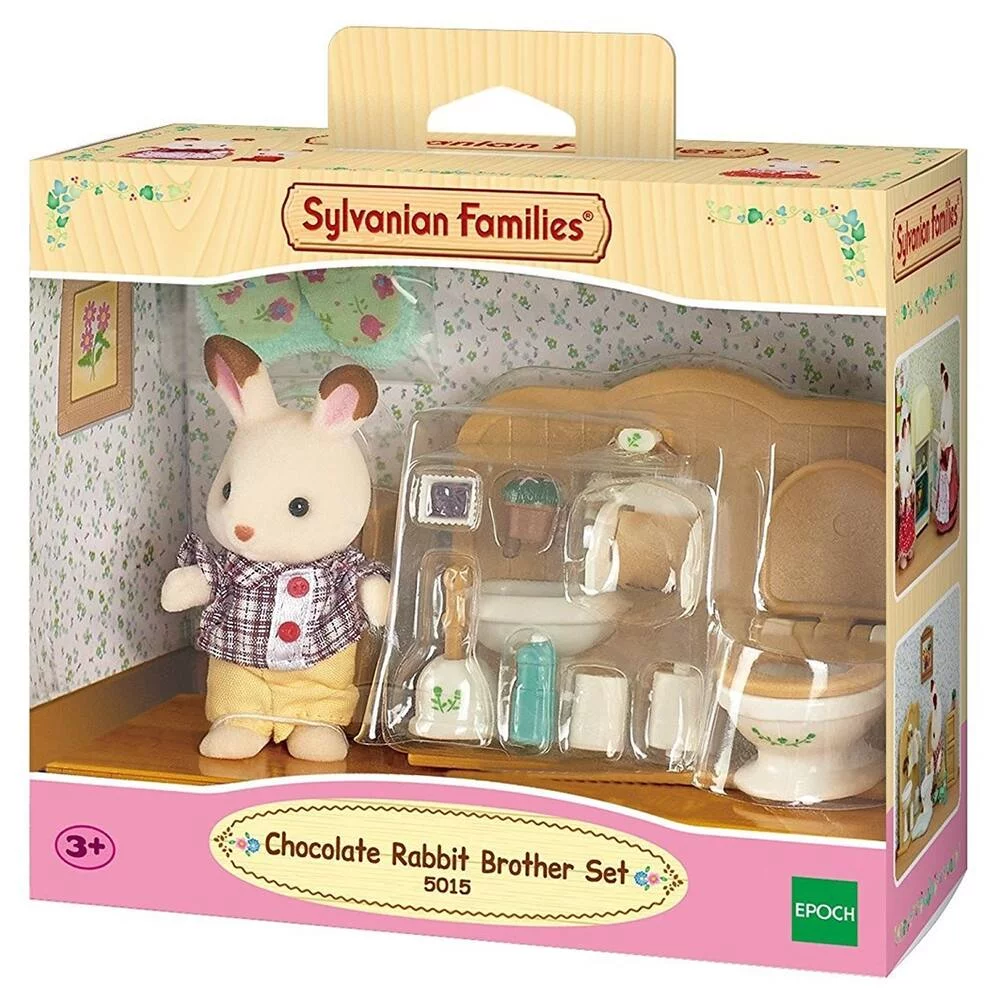 FRERE LAPIN ET TOILETTES - SYLVANIAN MEUBLES ET ACCESSOIRES