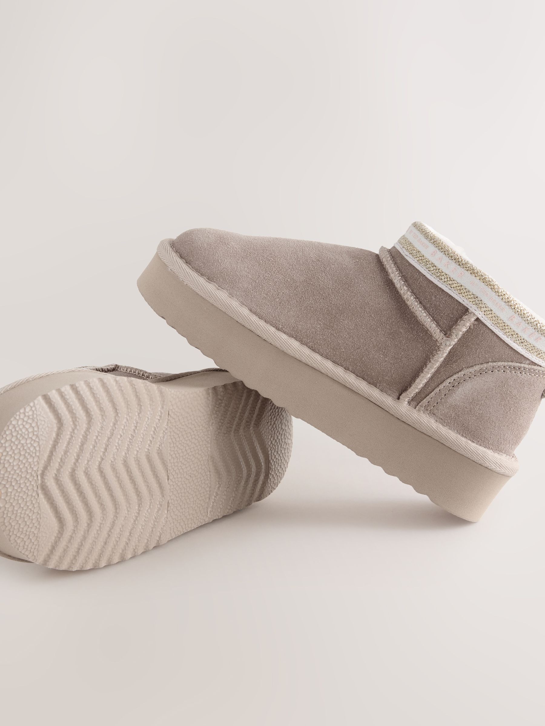 Nertsgrijs/bruin - Baker by Ted Baker Girls Water Repellent Cosy Suede Boots