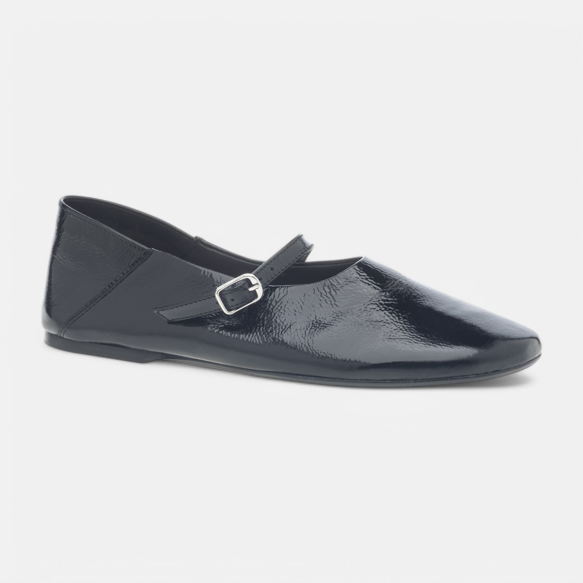 Ballerines Femme en cuir noir vernis