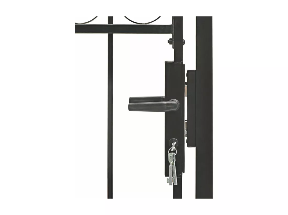 Portail de jardin avec dessus arqué Acier 100 x 175 cm Noir
