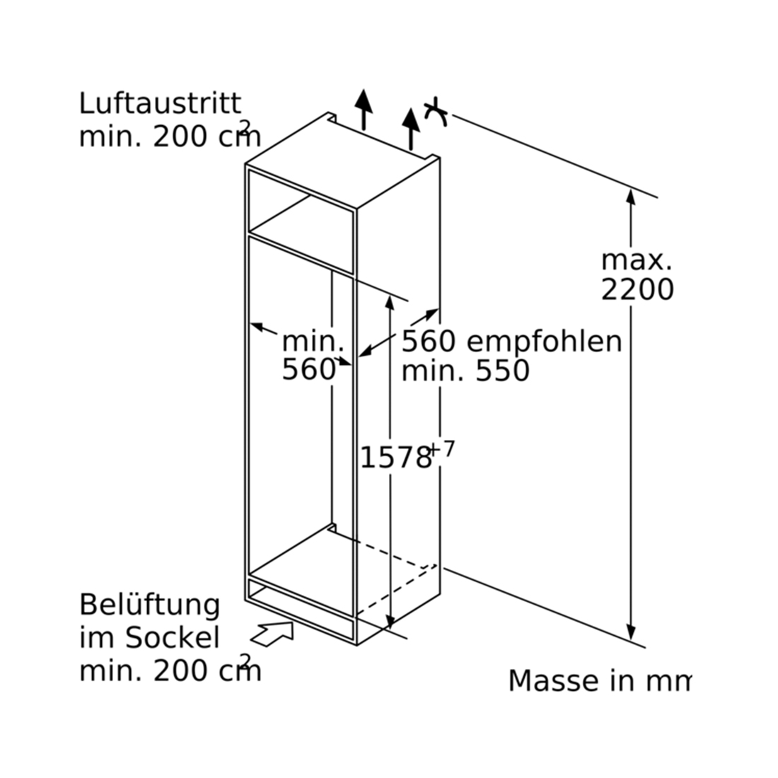 Bosch KIL72AFE0 Einbau Kühlschrank 248 Liter