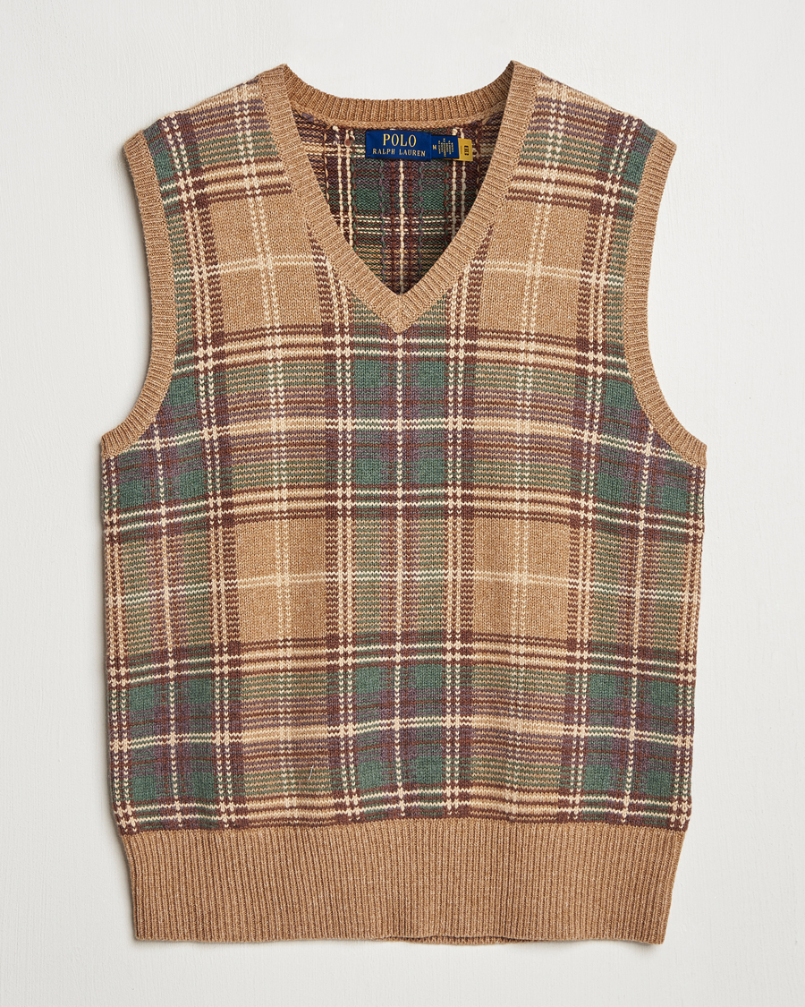 Polo Ralph Lauren Wool/Cotton Vest Tan Combo