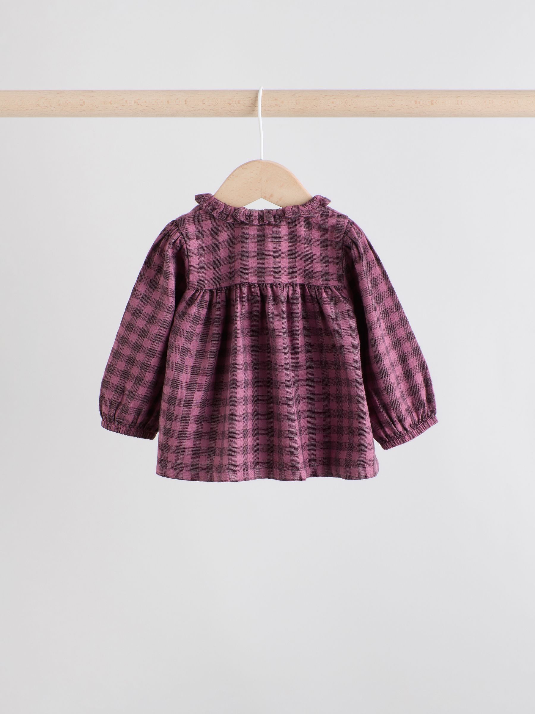 PURPLE GINGHAM - 2 -delige babyset van geweven tops en broeken met lange mouwen (0mnd -2jr)