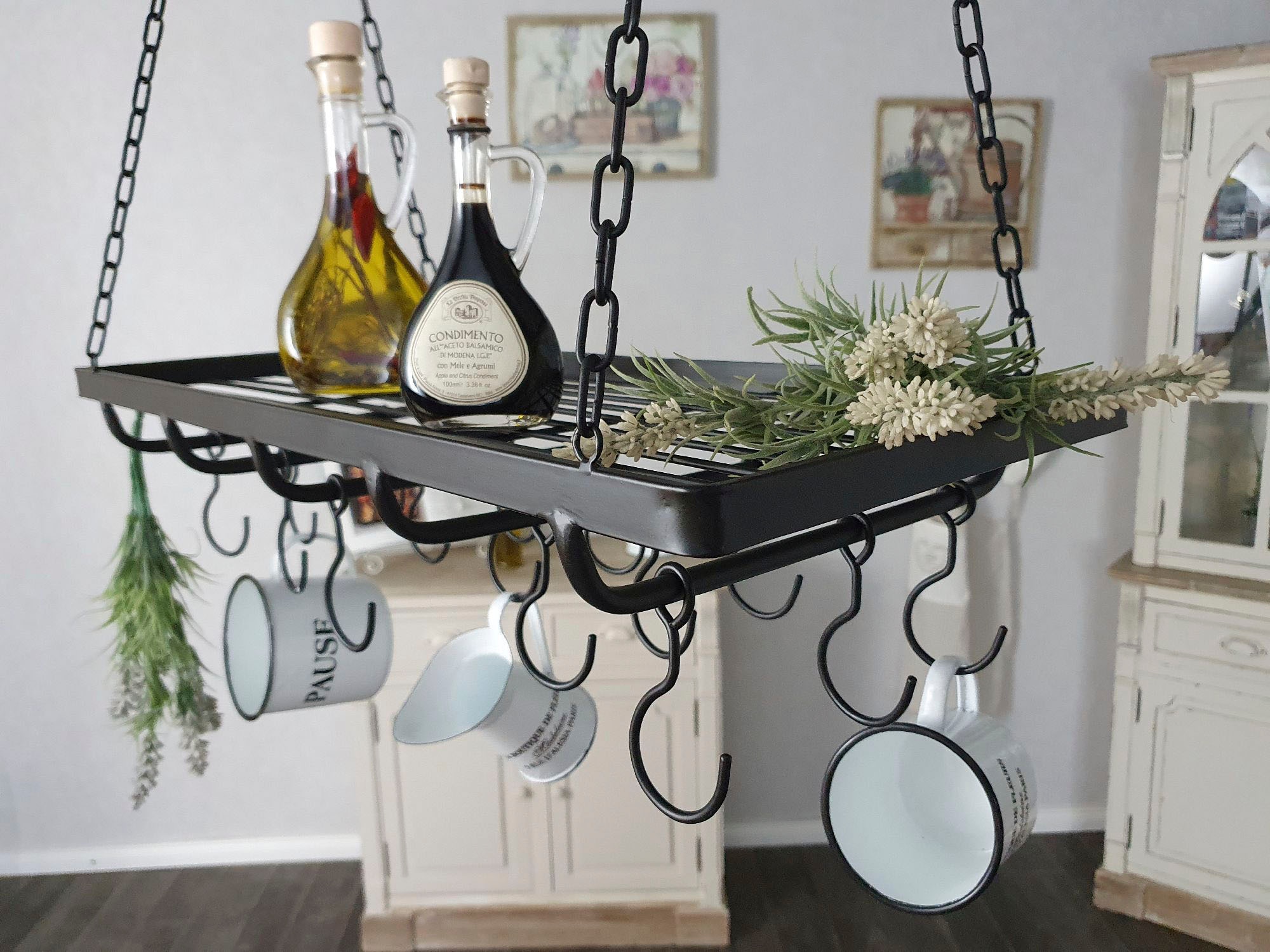 Ambiente Haus Hängekorb »Topfhänger aus Eisen in Schwarz - 60 cm«