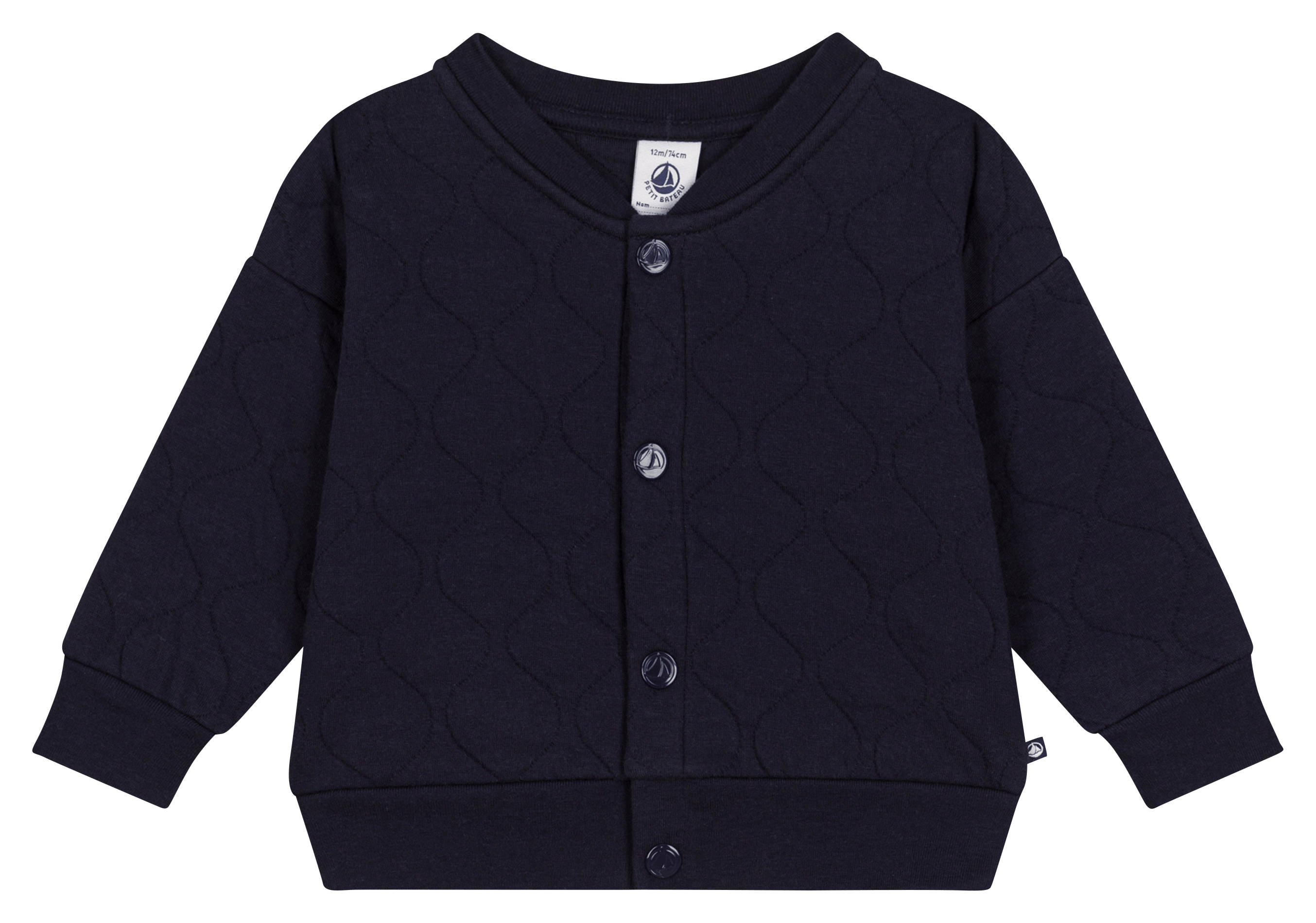 Veste teddy droite en coton mélangé | Bleu