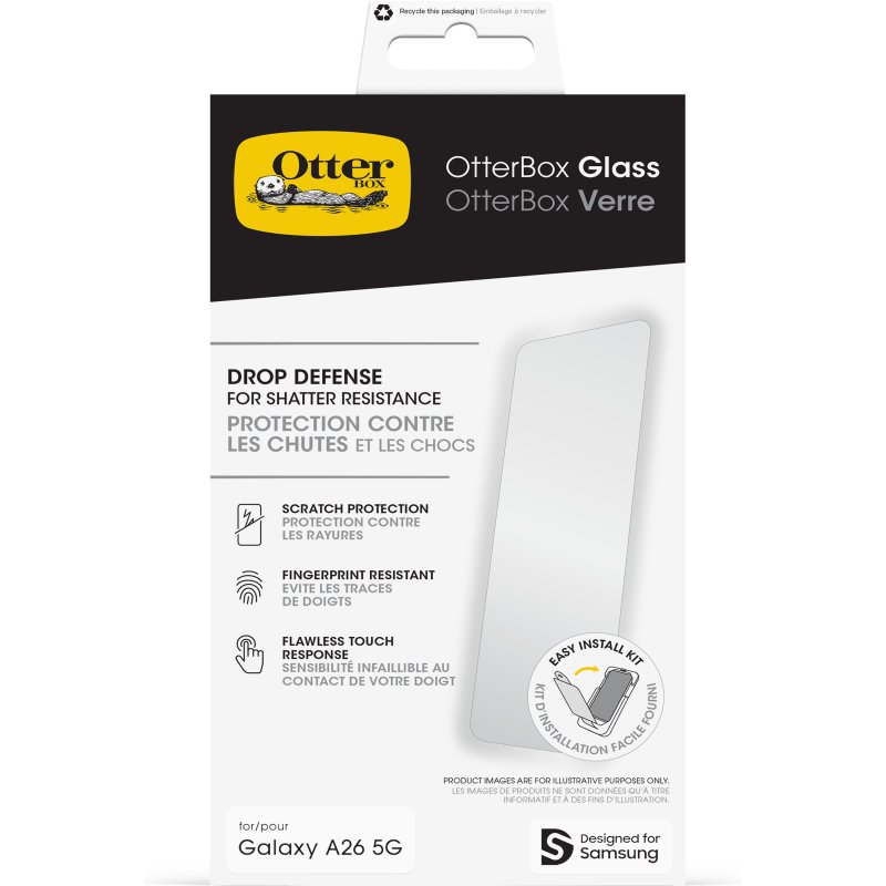 OtterBox Glass Series pour Samsung Galaxy A26 5G, transparente