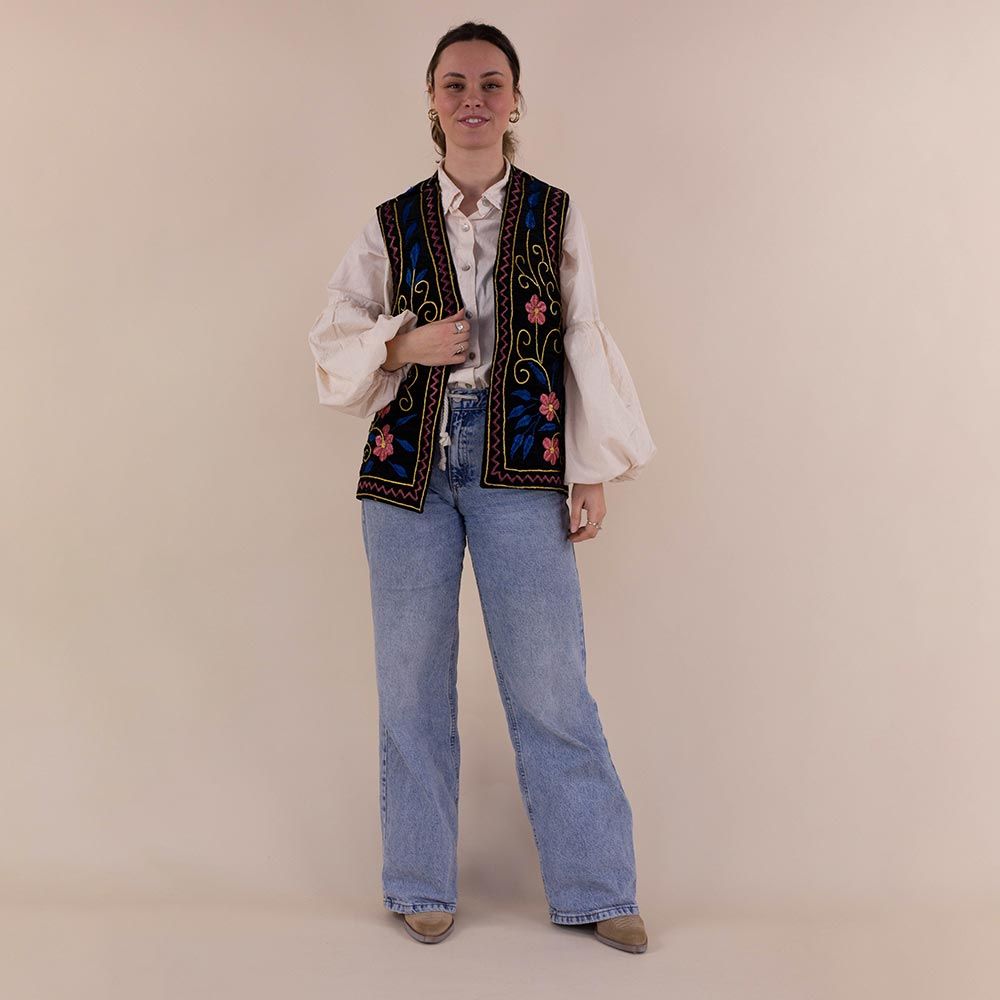 Moonrise Afghan velvet gilet Darya floral