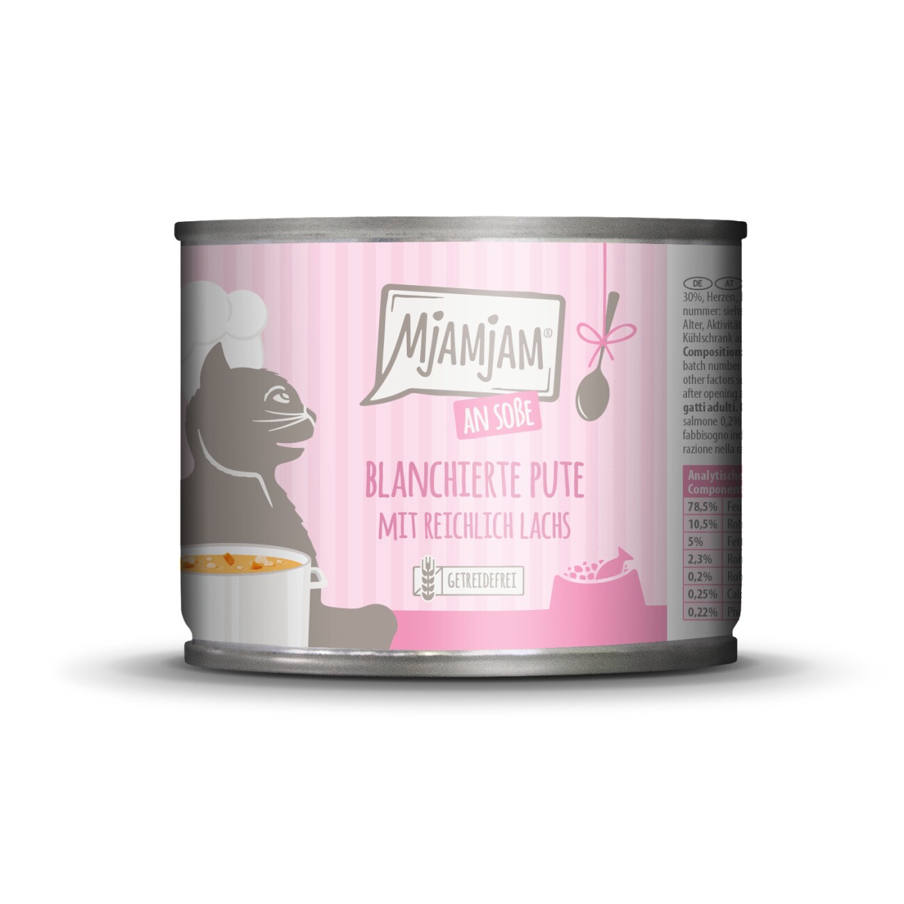MjAMjAM Nassfutter Katze Adult, Blanchiert in Sauce 6x185 g Pute und Lachs